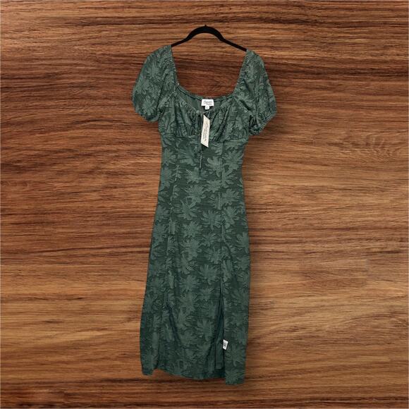 Lavender Moon Dress Size Small Juniors Burnout Floral Jade Green Keyhole Bodice - Picture 9 of 9